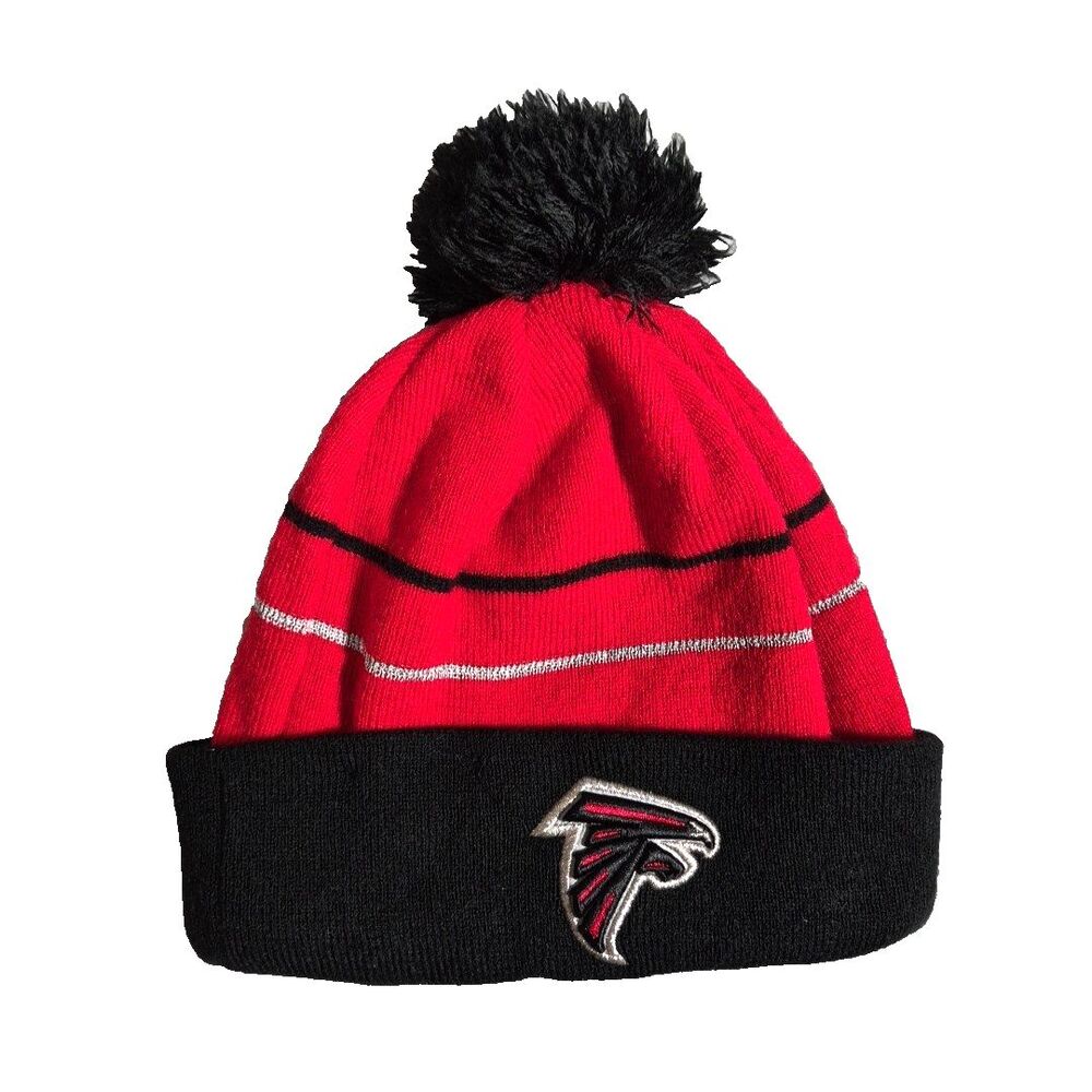 New Era NFL Atlanta Falcons Cuff Knit Hat Beanie Pom Red Black One Size